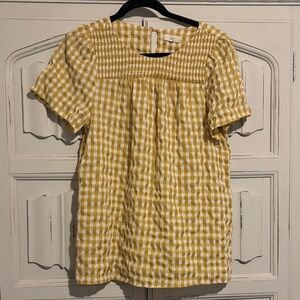 Stylish Yellow and White Checkered Blouse